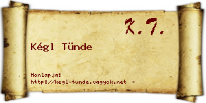 Kégl Tünde névjegykártya